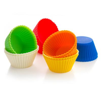 China Amazon Disposable Hot Selling Tool 6 Color Round Cake Bun Silicone Baking Mold for sale