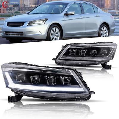 China Automotive Led Headlight HCmotion Factory Wholesale Blue DRL Headlight 2008 Sedan 2009 2010 2011 2012 2013 4 LED Head Lamp For Honda Accord for sale