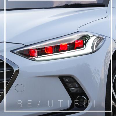 China Automotive Led Headlight HCmotion Manufacturer 6th Gen Avante Animation DRL Head Lights 4 LED Lens 2016 2017 2018 Front Lamps For Hyundai Elantra for sale