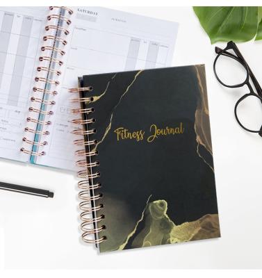 China Recycled High Quality Planner Wellness Diaries and Organizers Spiral Fitness Self Care Sublimation Journal Custom Notebook for sale