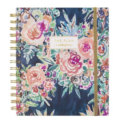 China Recycled Undated Spiral Binding Notebook Weekly and Calendars Hardcase Notebook Monthly Planner for sale