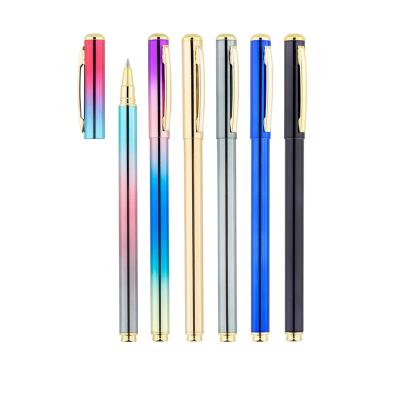 China Normal high quantity luxury gift metal trackball pen with custom logo gel ink business metal black ink pens for sale