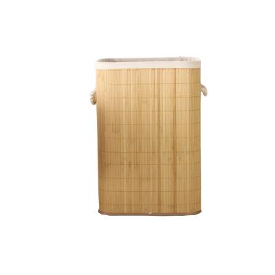 China Durable Eco-friendly Hot Sale Woven Folding Bamboo Laundry Basket With BSCI Certificated for sale