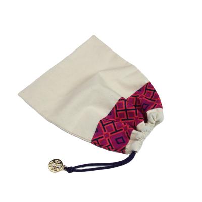 China High Quality White Gift Bag Cotton Fabric Drawstring Pouch Small Shopping Gift Packing Bag for sale