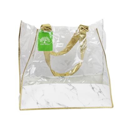 China Recyclable High Quality Pass CA 65 PVC Zipper Bag With PU Leather Binding For Curtain And Diaper for sale