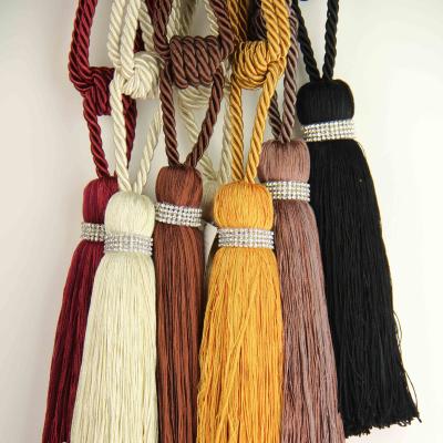 China Morden 2022 luxury tassels new design CUSTOM COLOR fabric curtain accessories curtain tiebacks tassels for sale