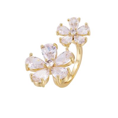 China Adjustable Ladies Ring Fashion Versatile Exquisite Wedding Ring Gift FASHIONABLE Opening Flower for sale