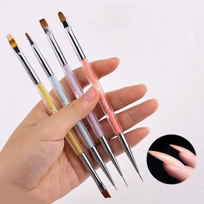 China New Style Shaped Double Headed French Nail Pen Dual Function Nail Enhancement Phototherapy Pen Colored Drawing Line Construction for sale