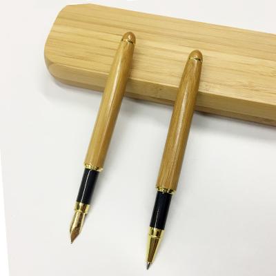 China Bamboo Student Pen Gift Box Business Graduation Signature Gift Set Wholesale Ballpoint Student Pen for sale