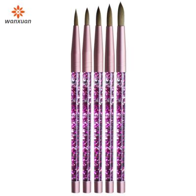 China Crystal Nail Brush Private Label Painting Acrylic Nail Brush Set With Customized Hand for sale