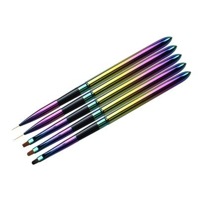 China Could Sale By PCS Nail Art Tools Metal Handle Carving Set Acrylic Nail Art Liner Brushes for sale