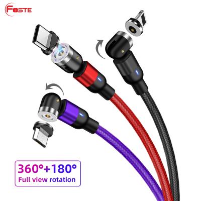 China 180 Degree Rotation Best Magnet Data Cable Manufacturer Nylon Mobile Phone USB Fast Charging Magnetic Data Cable for sale