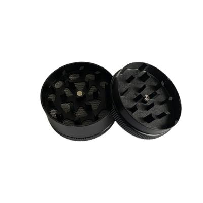 China Classic Style 50mm Grinder Zinc Alloy 3 Layer Zinc Alloy Metal Plating Black Tobacco Grinder for sale