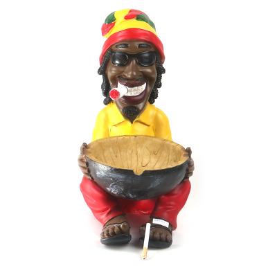 China New Style Resin Large Designer Custom Funny Novelty Ashtray Smoking Rasta Resin Ashtray for sale