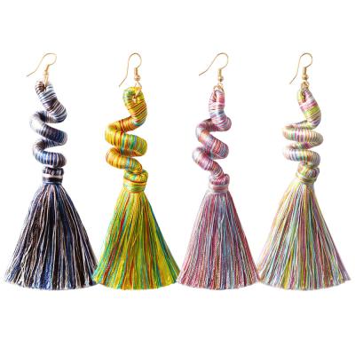 China BOHEMIA Long Tassel Bohemian Earrings Fashion Drop Earrings New Love Drop Earrings for sale