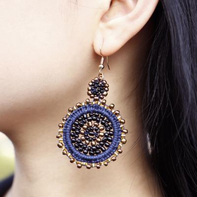 China BOHEMIA Beaded Earrings Bohemian Accessories For Women Trendy Resin Beaded Drop Dangle Round Circle Earrings Statement Drop Earrings Drop Earrings for sale