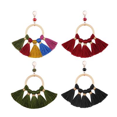 China Handmade Tassel Bohemian Earrings Multi Color Female BOHEMIA Fringe Dangle Earring Fashion Earrings for sale