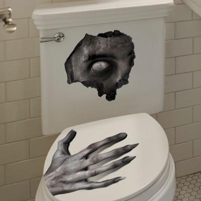 China New CREATIVE Halloween Horror Hand Grab Decorative Wall Stickers Bathroom Toilet Stickers for sale