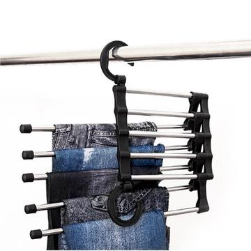 China 5 in 1 Hot Selling Multifunctional Organizer 5 Shelves Storage in 1 Magic Panty Rack Pants Hanger for sale