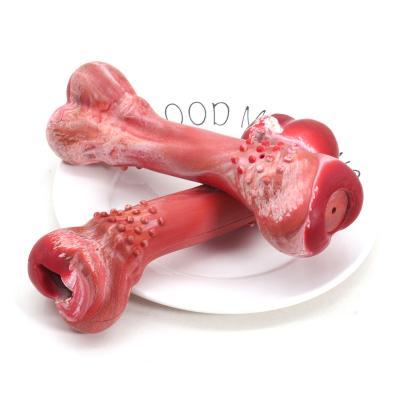 China New Amazon Pet Dogs Products Hot Dog Bite Food Feeder Simulation Bone Rubber Healthy Pet Toys Pets Molar Stick for sale