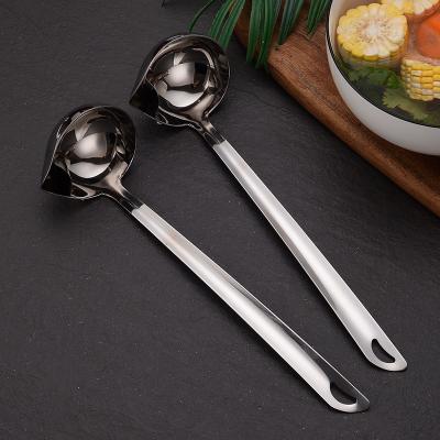 China 2 in 1 Function 2 in 1 New Design 304 Stainless Steel Grease Trap Oil Filter Creative Soup Spoon Grease Filter Spoon for sale