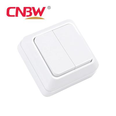 China EU Standard 10A 250V Wall Way Switch Residential / Multi-Purpose Outdoor Mounted Switch 1 and 2 Outlet Strip OUTDOOR Waterproof for sale