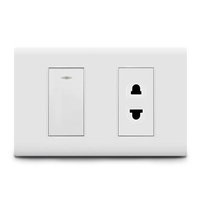 China 118size 2 Pin Universal Wall Socket With 1Gang And 2 Pin American Standard Residential / General Purpose Electrical Switch for sale