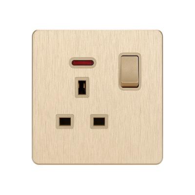 China Residential / General Purpose New 200v 16A Gold Wall Switch Socket Multi Socket for sale