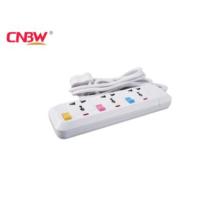 China Commercial Universal 3 Way Extension Wire Socket With Switch Control for sale