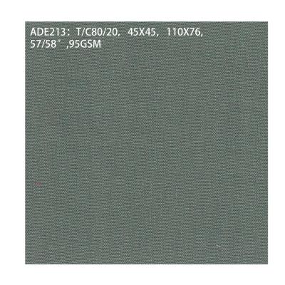 China Polyester Fabric / Cotton Poplin Organic Solid Dyed T/C Fabric For Shirting for sale