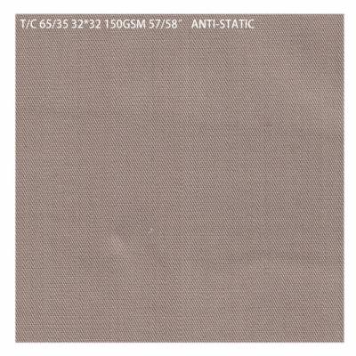 China Organic TC TWILL ANTISTATIC WORK WEAR UNIFORM FABRIC WITH READY GOODS for sale