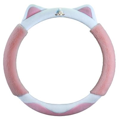 China Bling Bling Crystal Car steering wheel cover cartoon cute ladies interior steering wheel cover steering wheel cover winter plush for sale