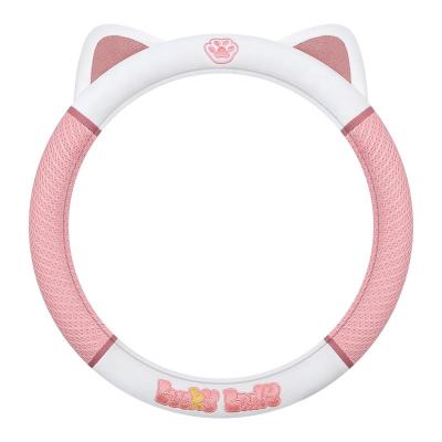 China Bling Bling Crystal Car steering wheel cover cartoon cute ladies interior steering wheel cover steering wheel cover four seasons breathable for sale