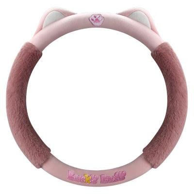 China Bling Bling Crystal Automobile steering wheel cover cartoon lovely lady interior decoration steering wheel cover steering wheel cover for sale