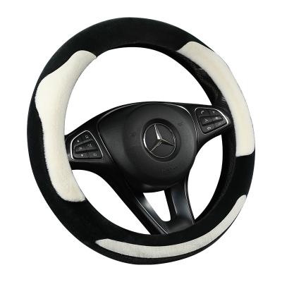 China Business/Luxury novelty design cute anti skid thermal popular comfy feel soft plush fuzzy young lady steering wheel cover for car for sale