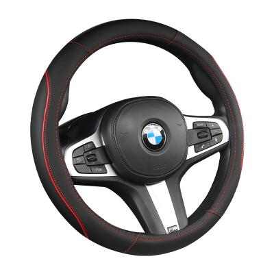 China Business/Luxury Car accessories 2023 new steering wheel cover wood grain design breathable pu leather universal car steering wheel cover for sale