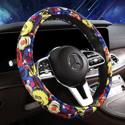 China Business/Luxury Auto parts 2023 new steering wheel cover design steering wheel breathable fabric linen general car steering wheel cover for sale