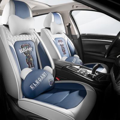 China Sports Universal size seat cover PU leather full set 5 seat all season universal fit Mickey Mouse luxury car seat cover set for sale