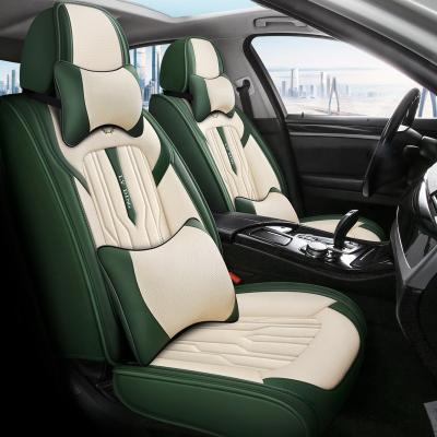 China Sports 5-seater car seat cover all season universal size luxury car seat cover PU Flax leather waterproof for sale