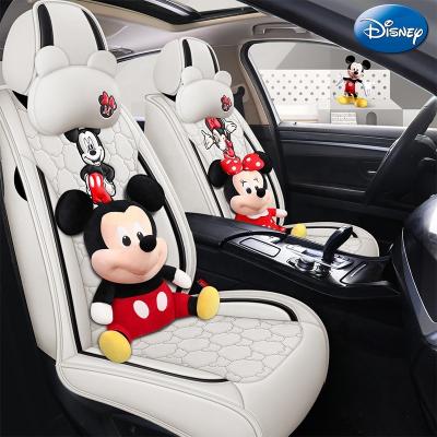 China Sports Universal size seat cover PU leather full set 5 seat all season universal fit Mickey Mouse luxury car seat cover set for sale