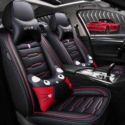 China Sports 5-seater car seat cover all season universal size luxury car seat cover PU Flax leather waterproof for sale