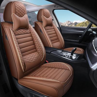 China Sports 5-seater car seat cover all season universal size luxury car seat cover PU Flax leather waterproof for sale