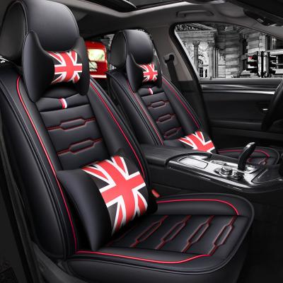 China Sports 5-seater car seat cover all season universal size luxury car seat cover PU Flax leather waterproof for sale