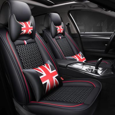 China Sports 5-seater car seat cover all season universal size luxury car seat cover PU Flax leather waterproof for sale