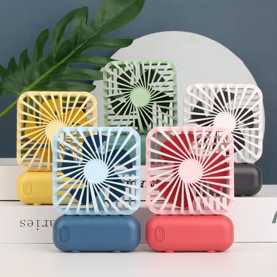 China New Cartoon Outdoor Fan USB Portable Desktop Folding Mesh Cover Creative Filling Square Fan for sale