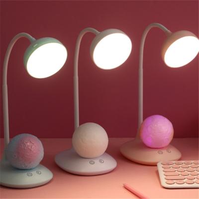 China USB Charging Round Led Table Lamp Heart Moon Night Light Girl Heart Table Lamp Head Moon Light Touch Table Lamp for sale