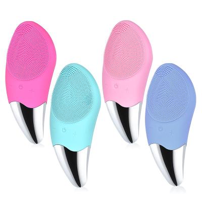 China Multi Electric Silicone Massager Electric Silicone Scrubber Detergent Makeup Face Heating Lift Function Facial Cleansing Brush for sale