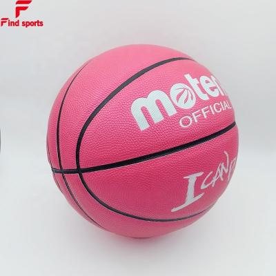 China Professional Match/Training Pink PU Women's Basketball Gril Leather OEM Logo Size 6 For Gift Or Promotion WNBA Ball for sale