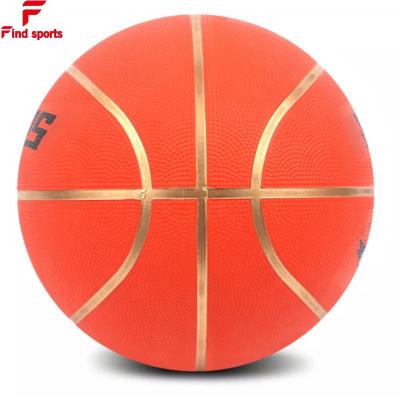 China Basketball Rubber Customization Rubber Ball With Gold Silver Black Lines for sale