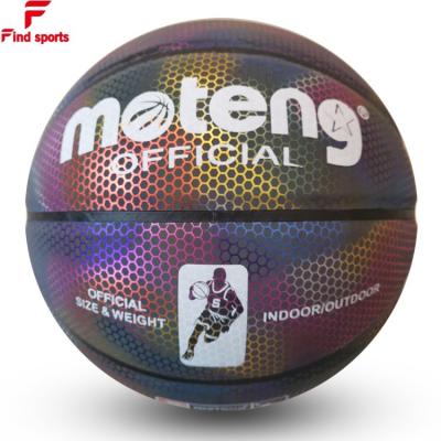 China Gifts FVB Factory PU Basketball Creative Leather Luminous Reflective Size 7 for sale